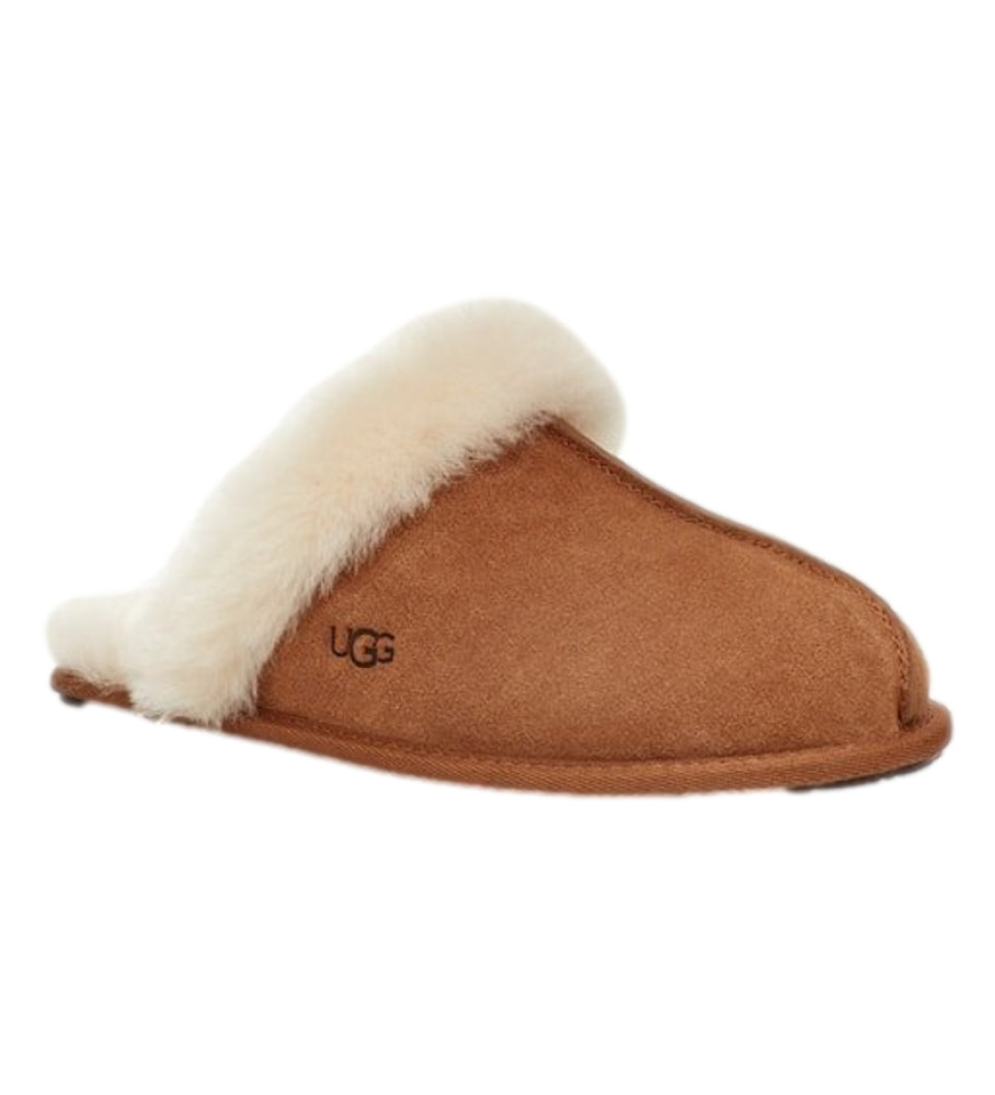 Pantufas UGG Scuffette II em couro marrom