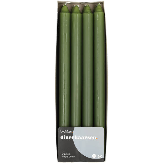 Blokker Dinerkaars - 8 stuks - 29 cm - Mosgroen