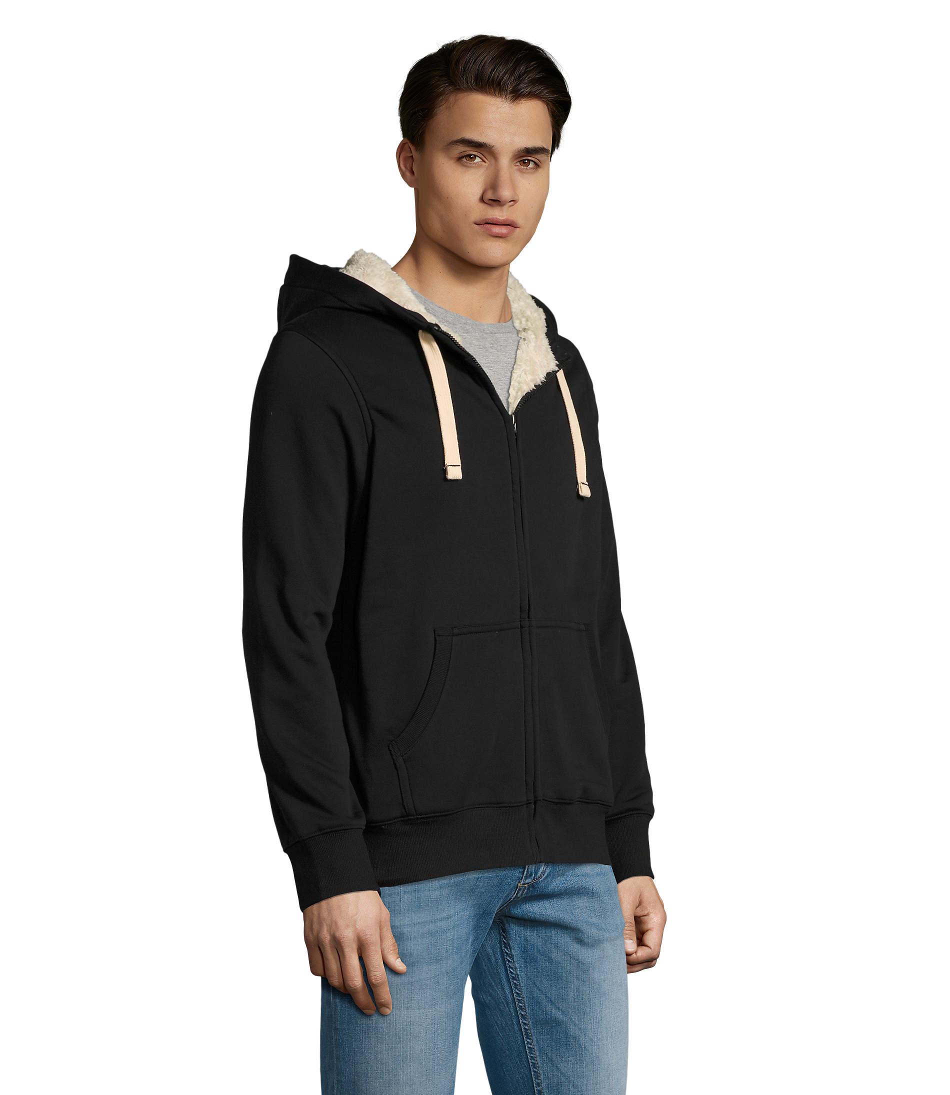Moletom com zíper estilo sherpa