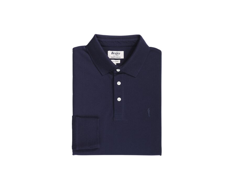 Polo manches longues homme Marine - ALEC II ML