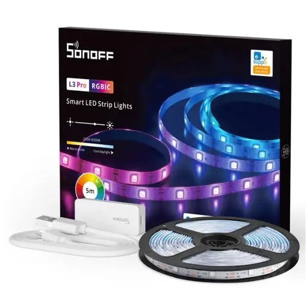 Sonoff Fita de 150 LEDs RGBIC Inteligente Wi-Fi 5VDC (USB-C) IP54 - 5m - Sonoff L3 Pro - L35MP