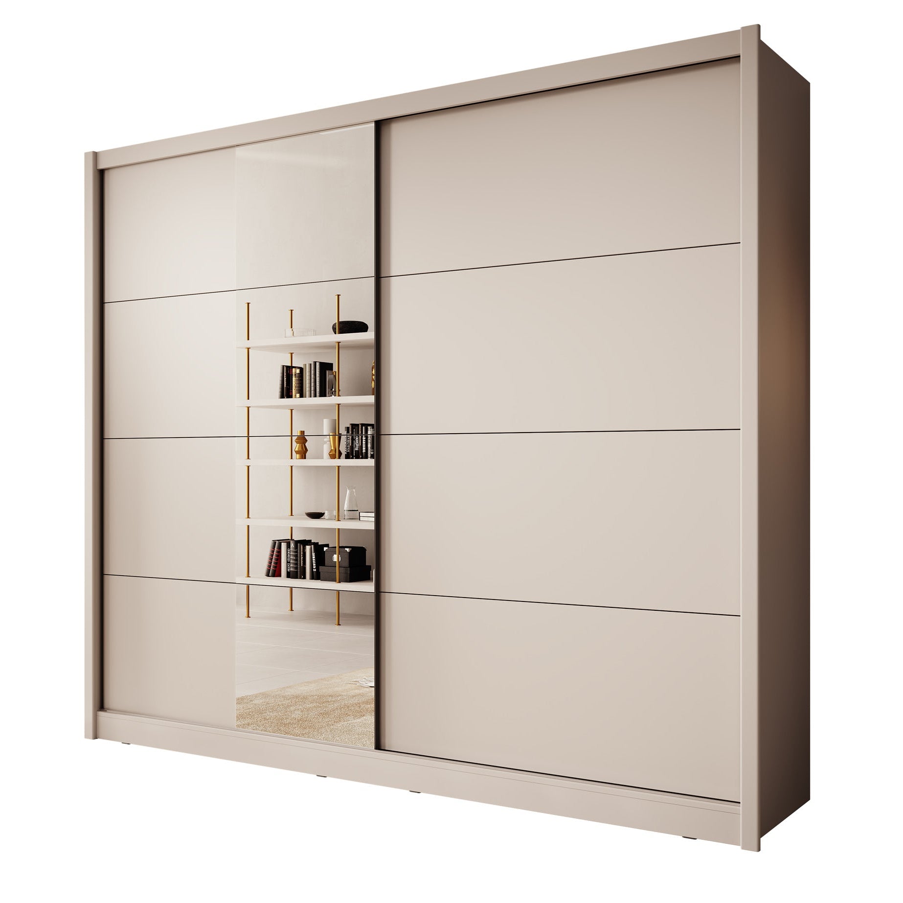 Azul - Kledingkast met schuifdeuren - Beige - 251x60x216 cm