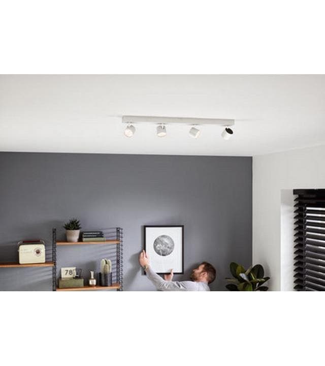 Philips Aufbauspot Star, 4 x 4.5W, 2700K, Weiss Aufbauleuchte mit beweglichem Leuchtenkopf