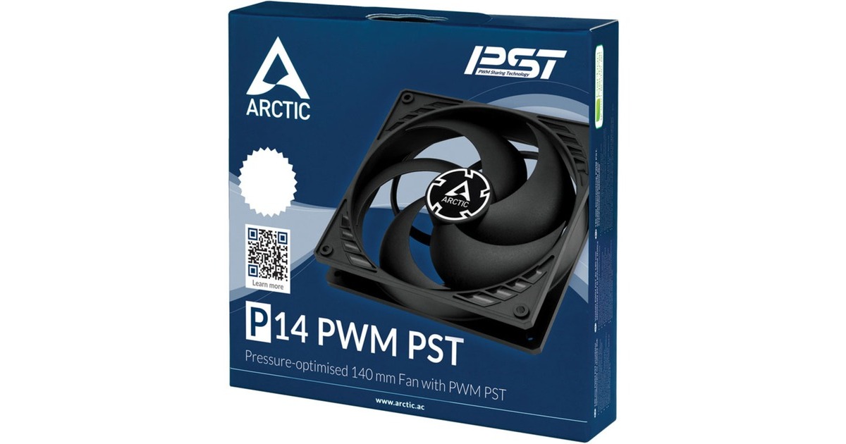 ARCTICP14 PWM PST case fan  (Zwart, 140 x 140 x 27 mm)