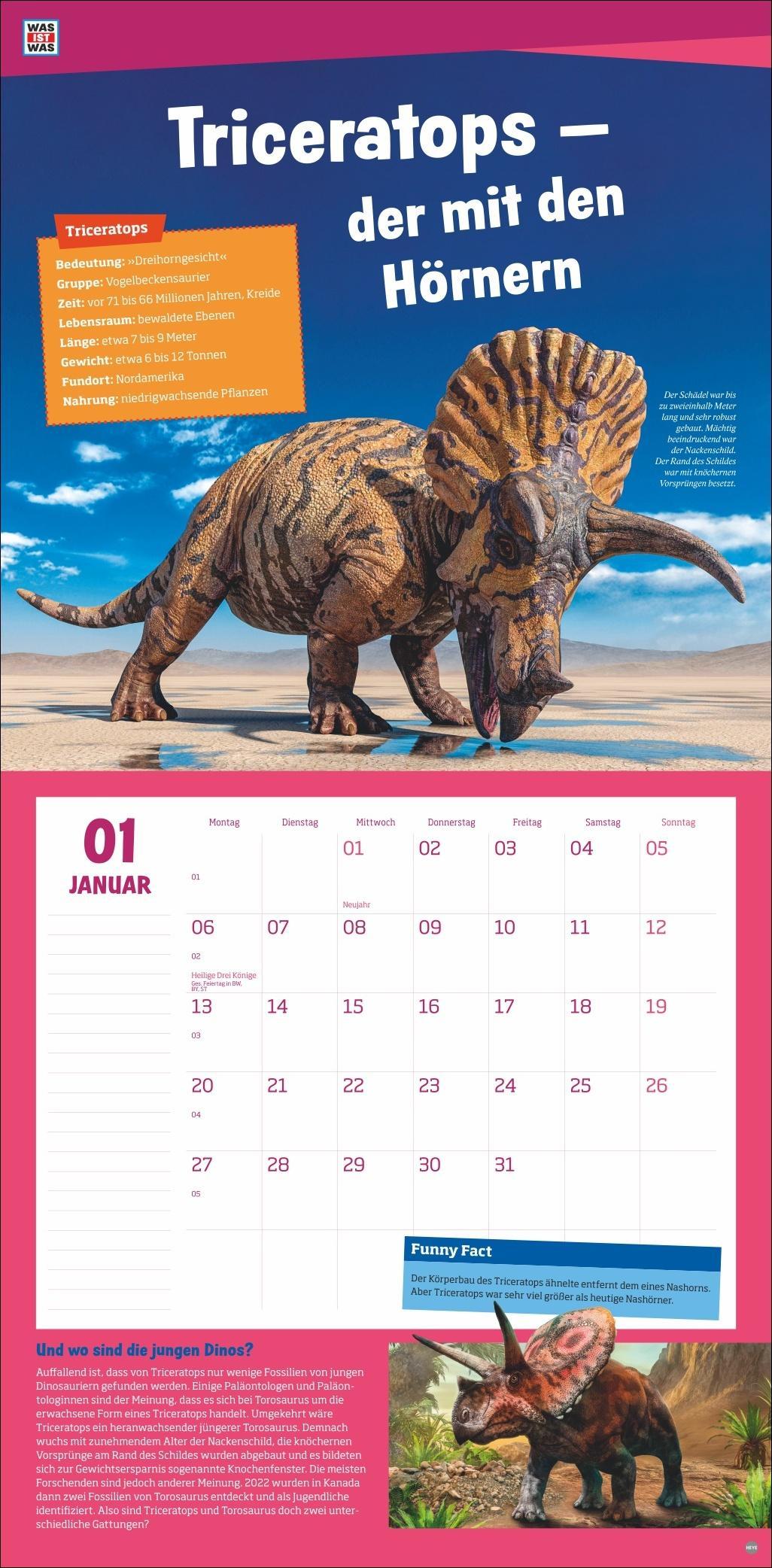 WAS IST WAS Dinosaurier Broschurkalender 2025