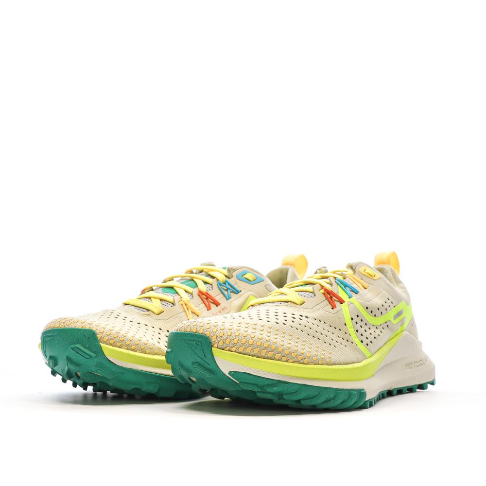 Nike Chaussures de Trail Beige/Jaune Femme Nike React Pegasus