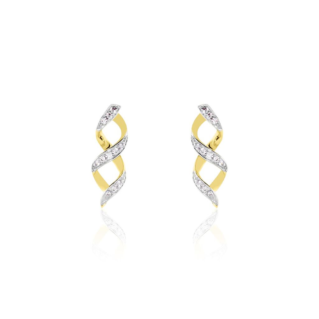 Boucles D'oreilles Or Jaune Serj Oxydes De Zirconium