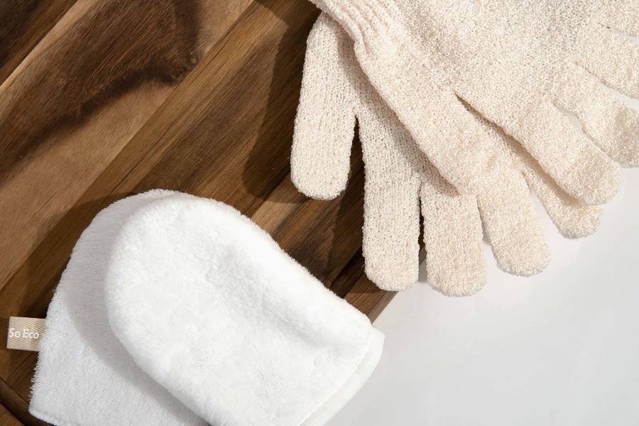 So Eco Exfoliating Gloves and Facial Buffing Pads 3pcs