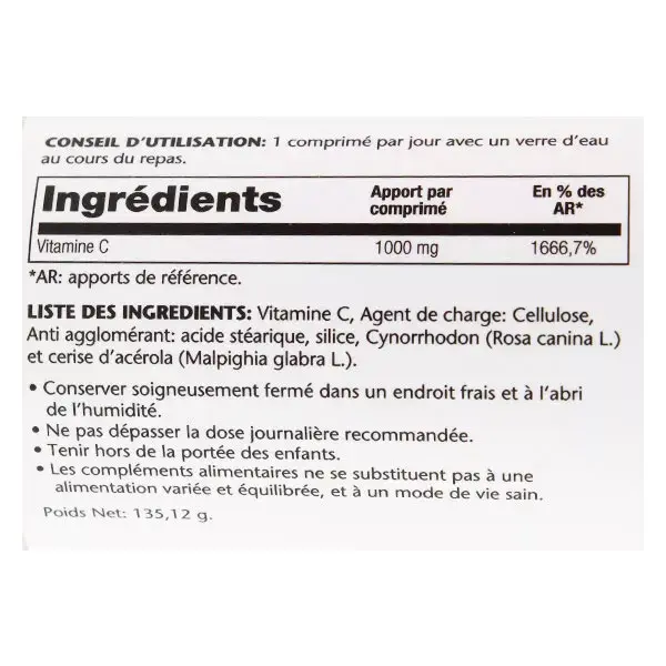 Solaray Vitamine C 1000mg 100 comprimés