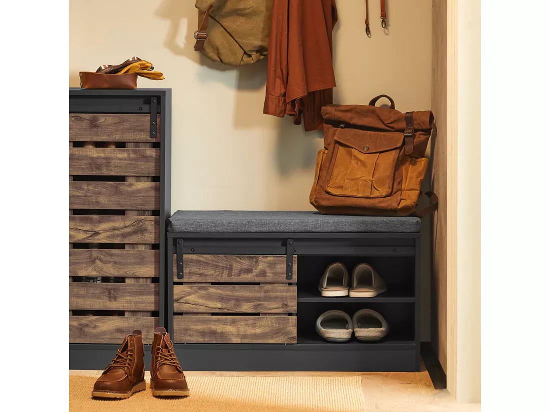 Banc À Chaussures Avec Porte Coulissante, Fsr120-hg