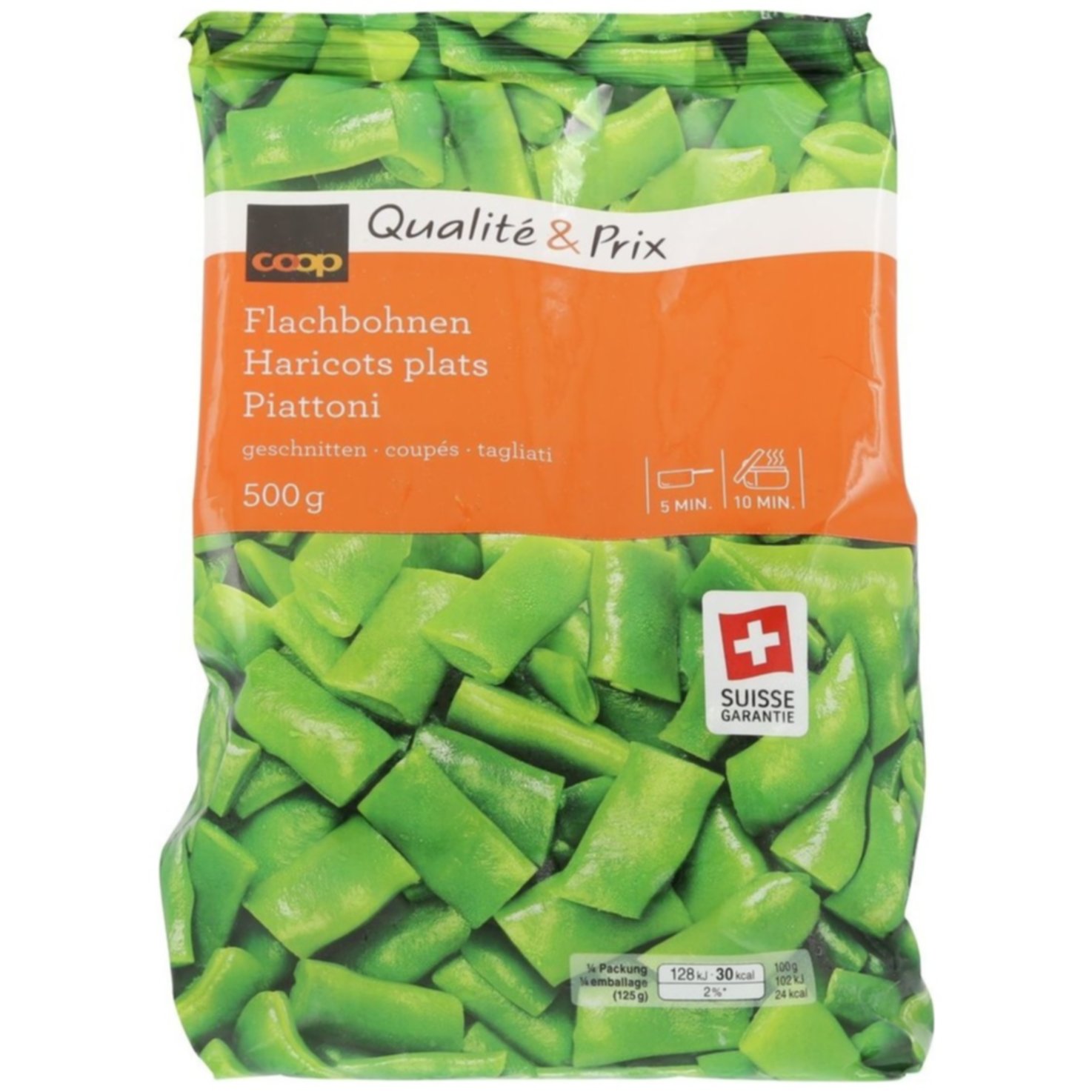 Flachbohnen geschnitten
