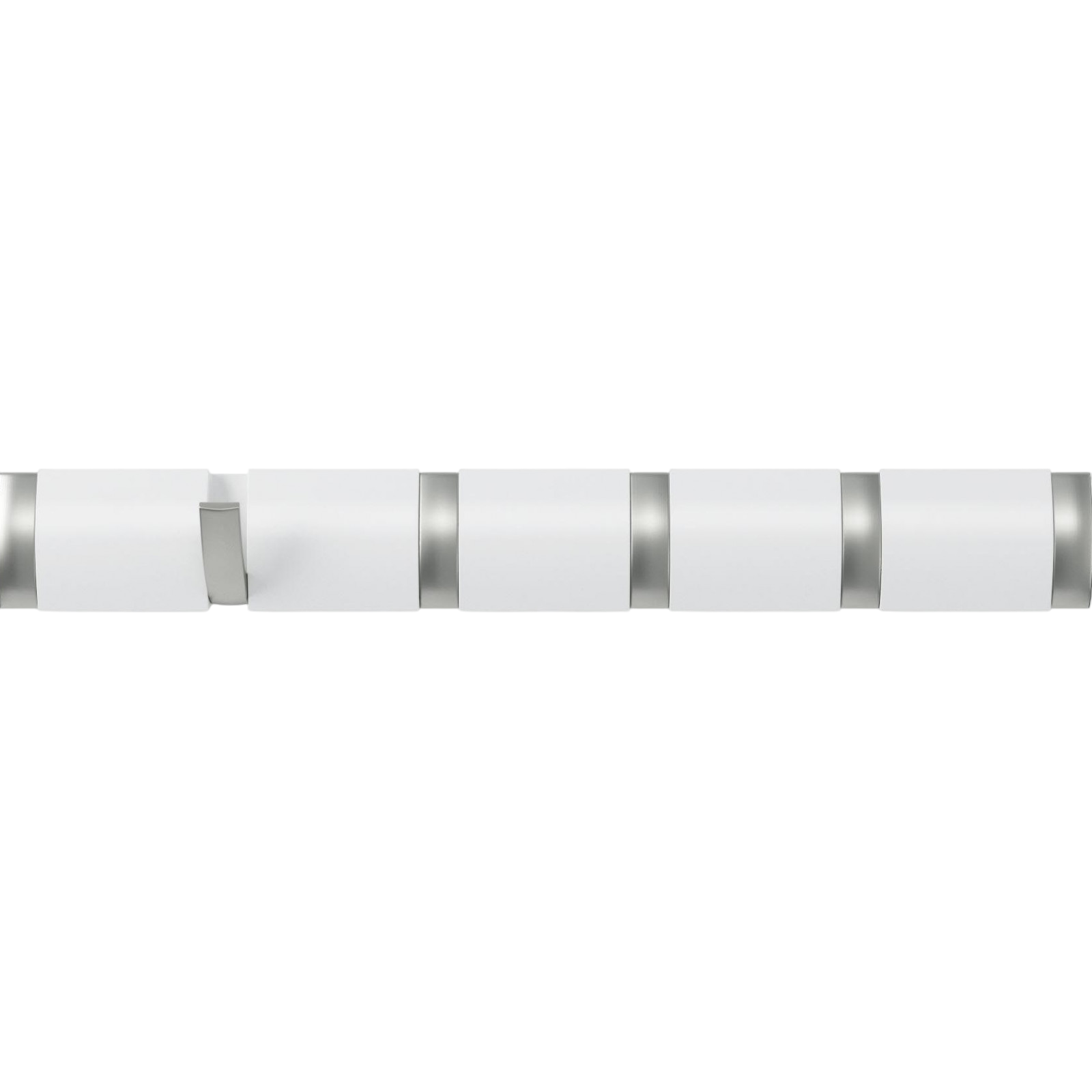 Garderobenleiste Flip 8 Haken, Weiss / Silber