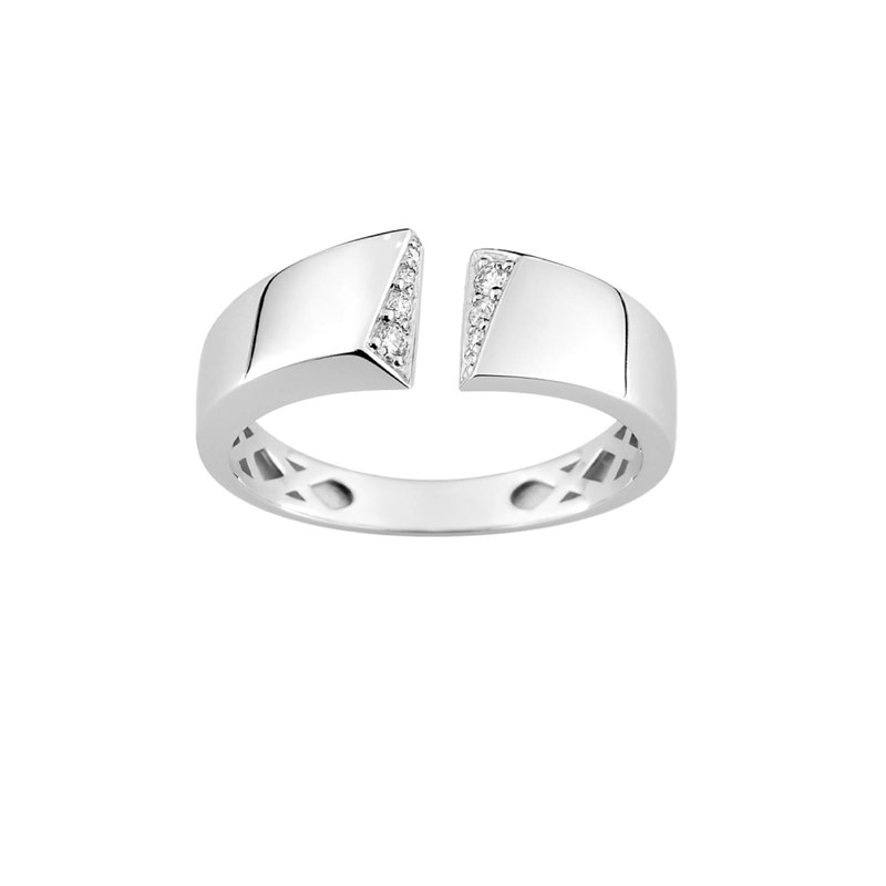 Bague femme - Or 18 Carats - Diamant : 0,072 Carat