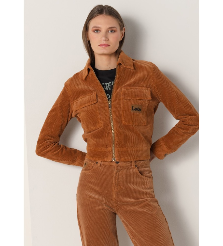 Jaqueta de veludo cotelê Lois Brown Plastron