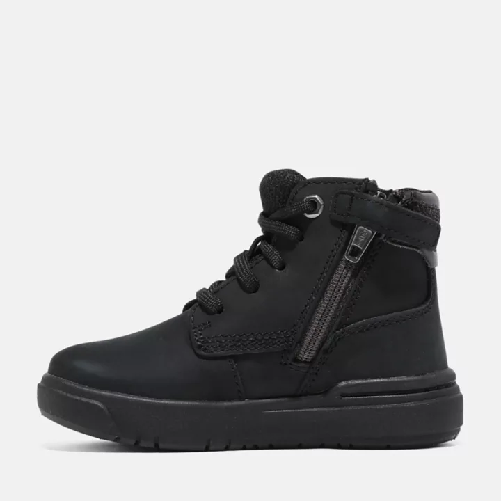 6-inch Boot zippée sur le côté Seneca Bay pour tout-petit en noir