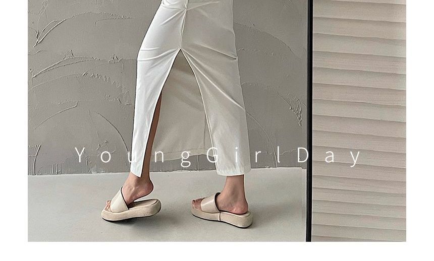 RainGirl - Hoge taille effen midi-rok met rechte pijpen