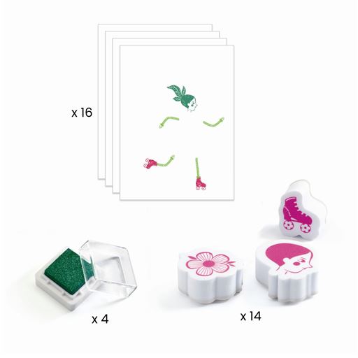 Djeco Kreative Stempler, Blomster Piger