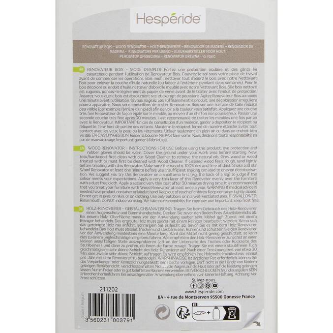 Rénovateur de couleur pour bois exotique finition Lin doré