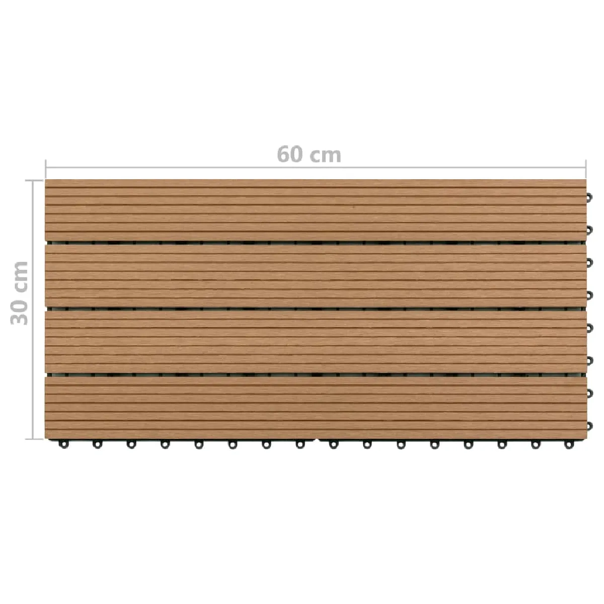 vidaXL Carreaux de terrasse WPC - Marron 1,08 mÂ²