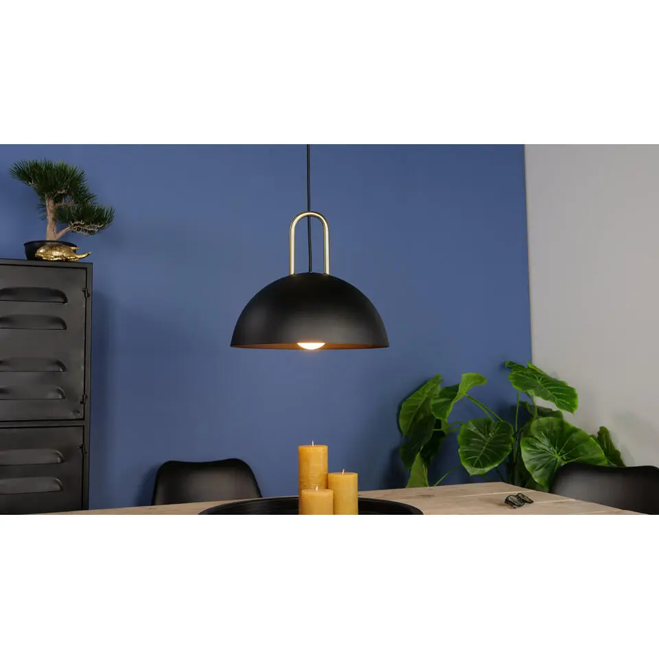 EDI lightCalmaneraHanglamp-E27-Ø32,5cm-Zwart/Geelkoper