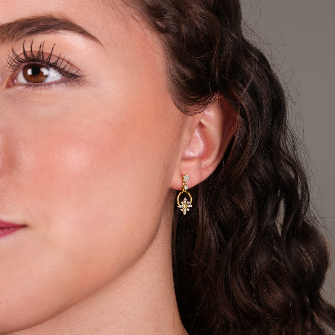 0.29 Karat Diamantohrhänger 750/18 K Gelbgold