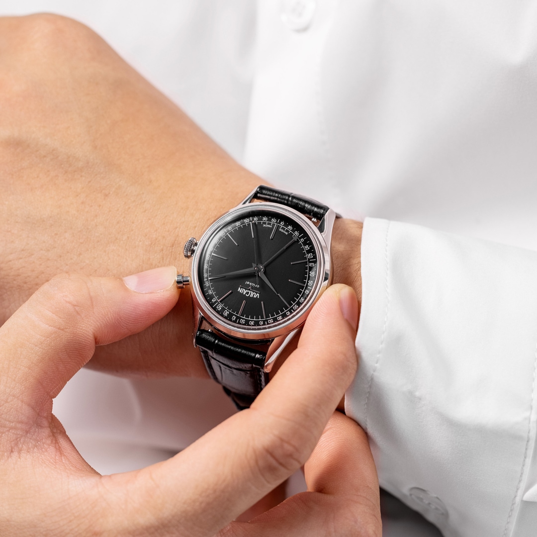 Vulcain Cricket President 39mm Black Sapphire Caseback