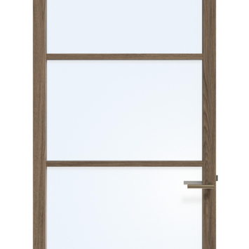 Arne & Bodil binnendeur ABE100 blank glas - donker eiken houtlook afwerking