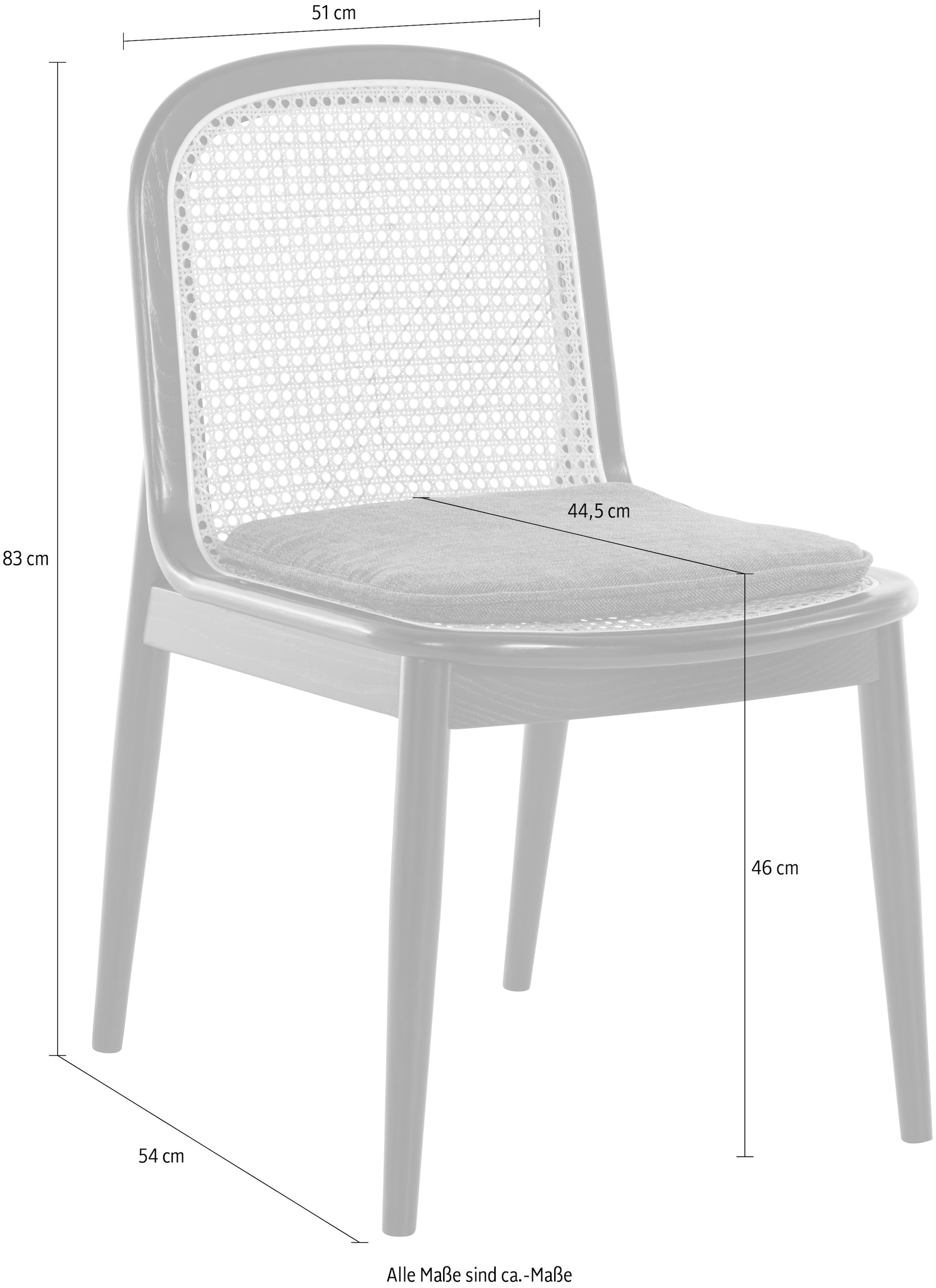 LeGer Home by Lena Gercke Esszimmerstuhl »Lina, 2er-Set, Massivholz« (Set) 2 Stk.Polsterstuhl mit Rahmen und Beinen aus massivem Eschenholz