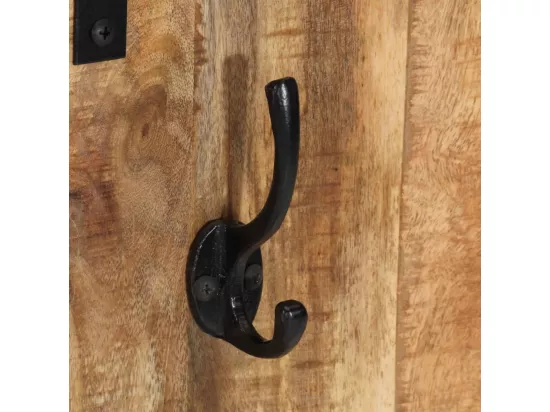 Porte-manteau 35x8x110 cm bois de manguier massif brut