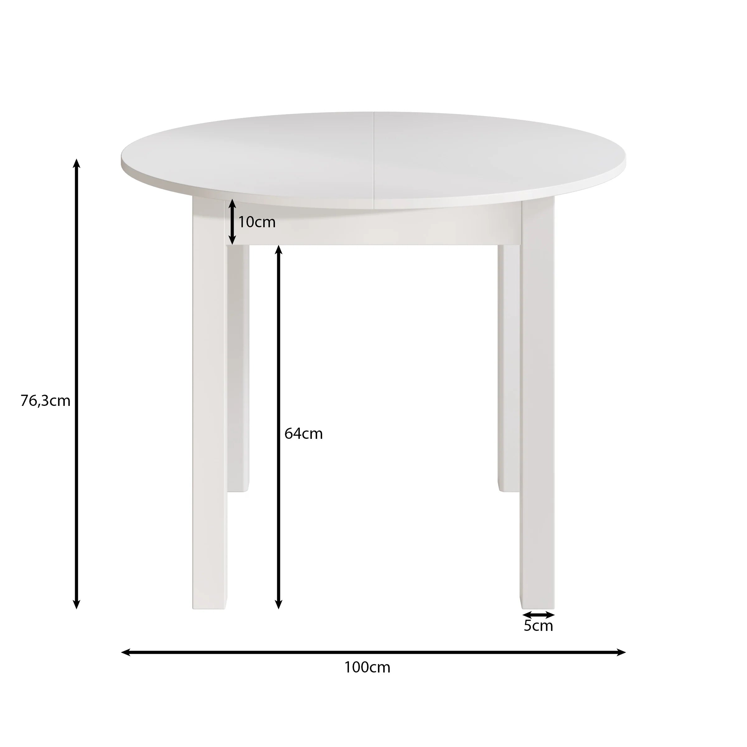 South - Eetkamertafel - Uitschuifbaar - Beige - 100x100x76 cm