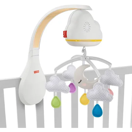 Fisher-Price Traumhaftes Wolken-Mobile mit Licht, Musik und Geräusch-Sensor