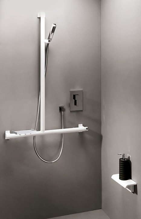 Tablette de douche repose pieds blanc