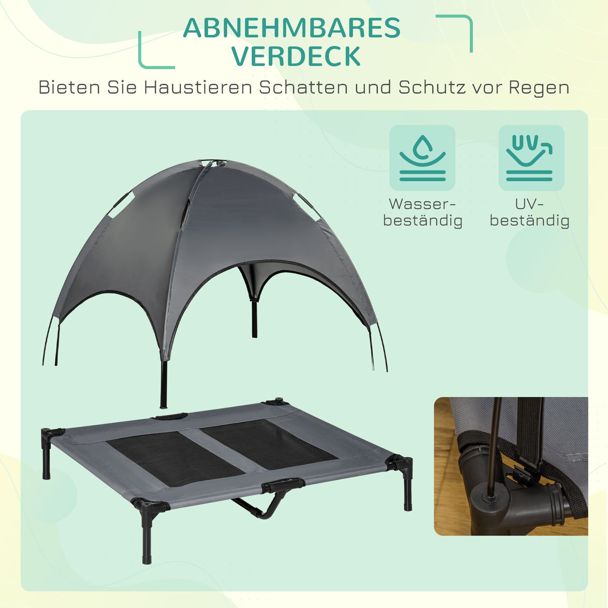 PawHut Haustierbett mit Baldachin 92 x 76 x 90 cm (LxBxH)