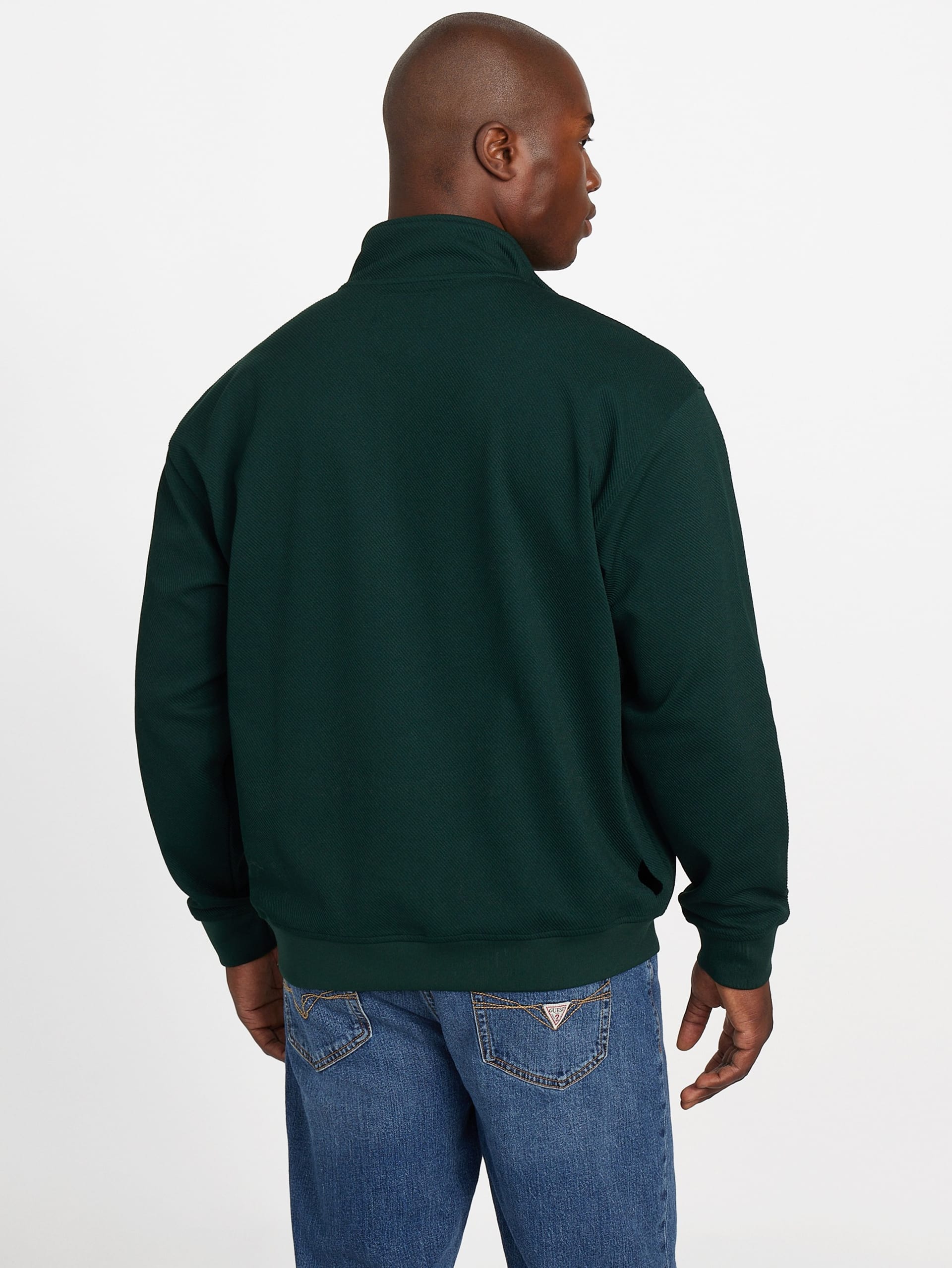 Suéter Eco Harris Twill com Zíper e Gola Alta