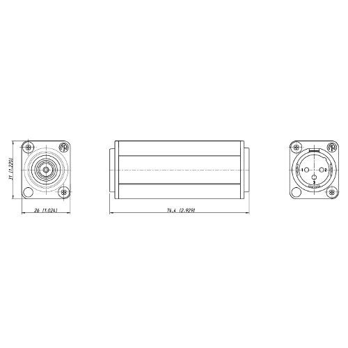 Neutrik NA2FDOB TX miniatuur transformer balancing adapter