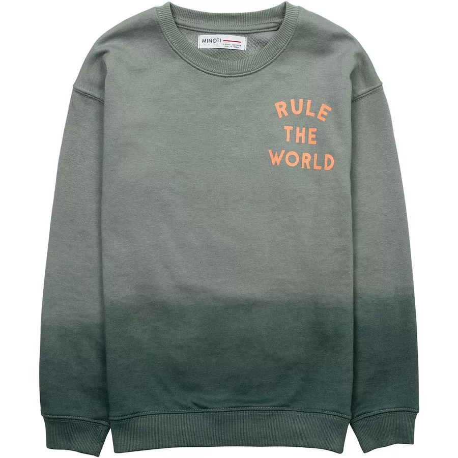MINOTI Sweatshirt Rule the World Grün Meliert