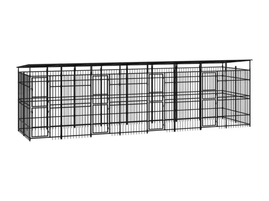 Chenil cage enclos pac noire 768 x 192 x 200 cm 02_0041742