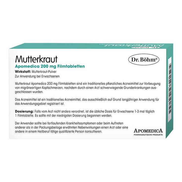 Dr. Böhm Mutterkraut Apomedica 200 mg Filmtabletten, 60 St