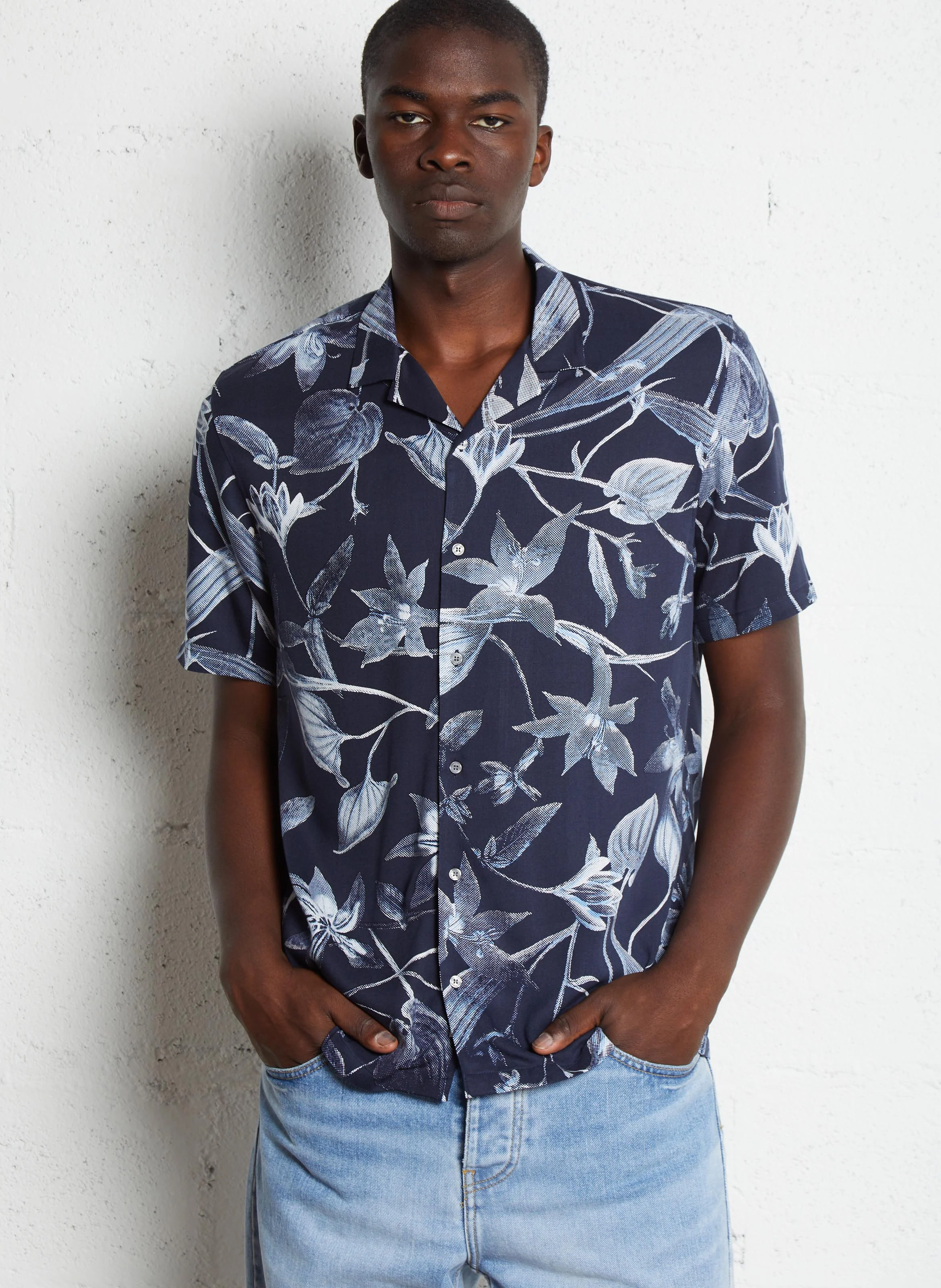 Chemise regular imprimée| Bleu