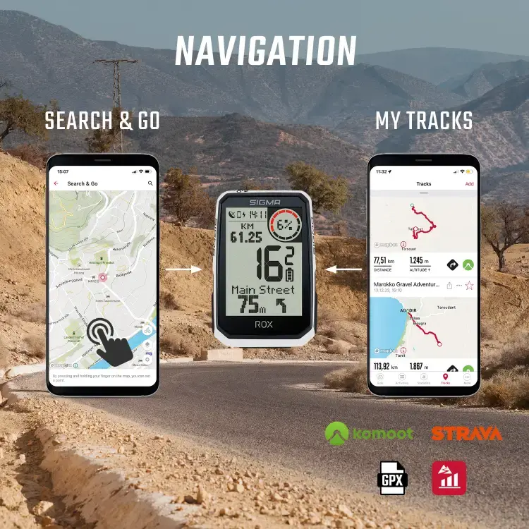 Sigma Sport ROX 4.0 Endurance Sensor Set GPS Fietscomputer Wit
