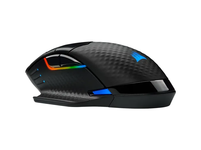 CORSAIR Gaming DARK CORE RGB PRO SE - Mus - optisk - 8 knapper - trådløs, kablet - USB, 2.4 GHz, Bluetooth 4.2 LE - sort