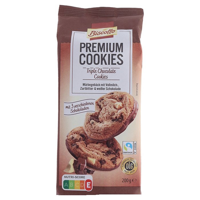 BISCOTTO Premium Cookies 200 g, Triple Choc