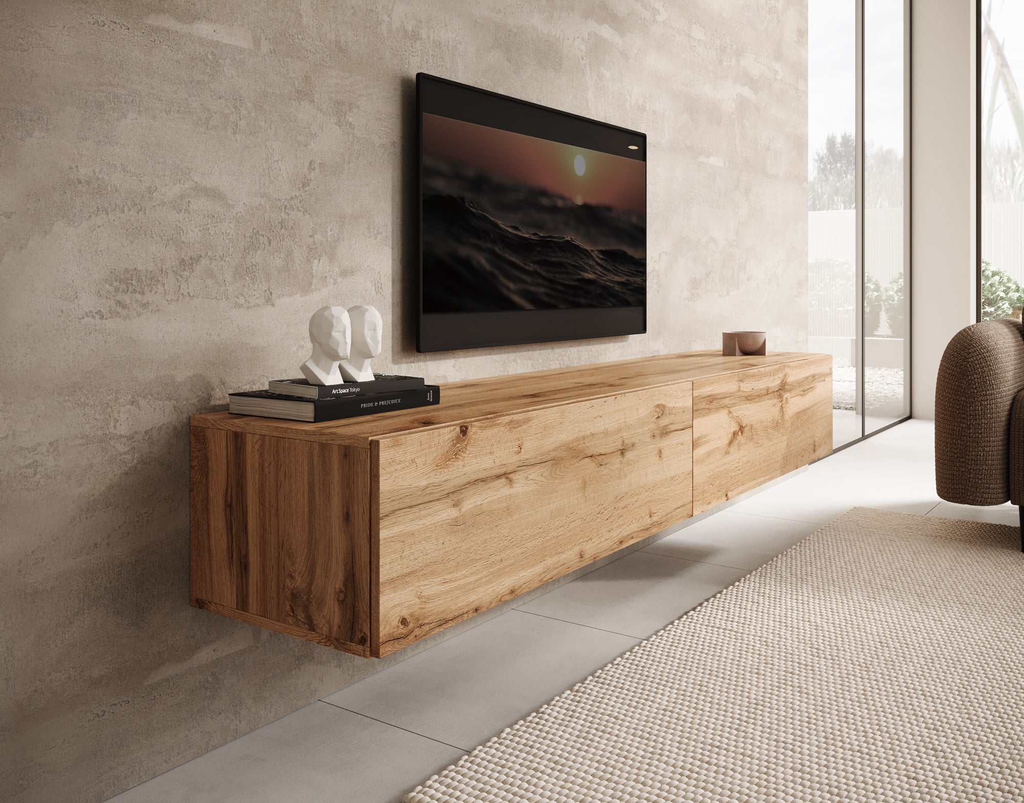 Palm - TV-Meubel - Eiken - 200x40x30 cm