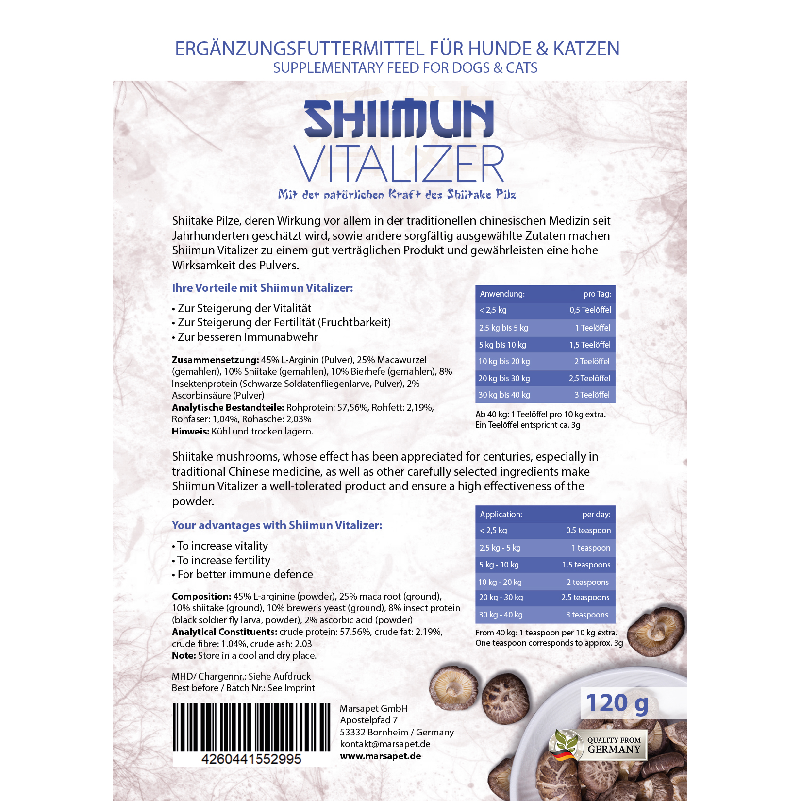 Shiimun vitalizer poudre - shiimun vitalizer pulver - 120g