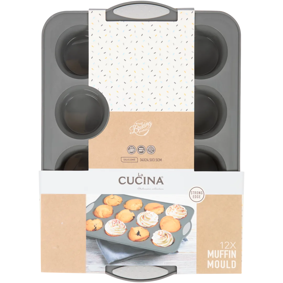 Siliconen cupcakevorm 34 x 24,5 x 3,5 cm | diverse kleuren