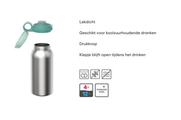 Campus isoleerfles met flipdop 500 ml - Unicorn Glow