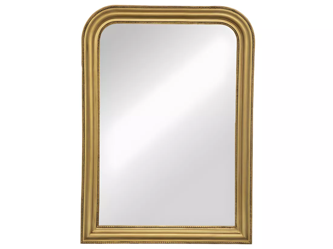 Grand Miroir mural en Bois doré et Verre 74 x 104 cm