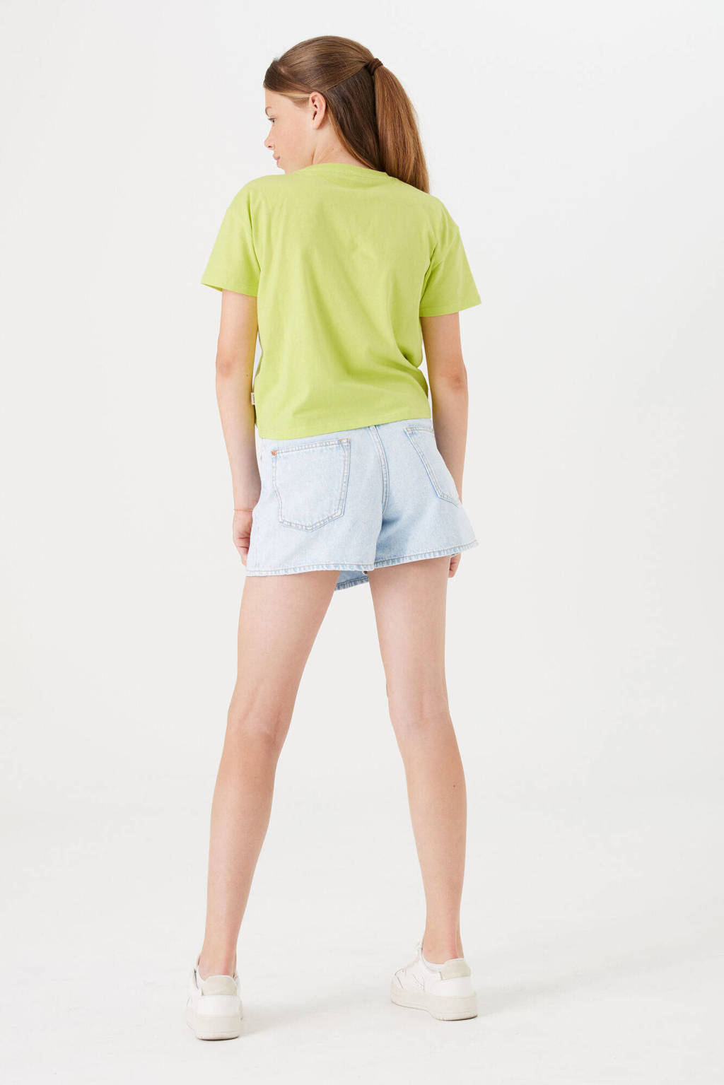 Garcia T-shirt met tekst lime