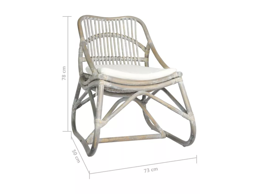 Chaise en rotin Gris Lin