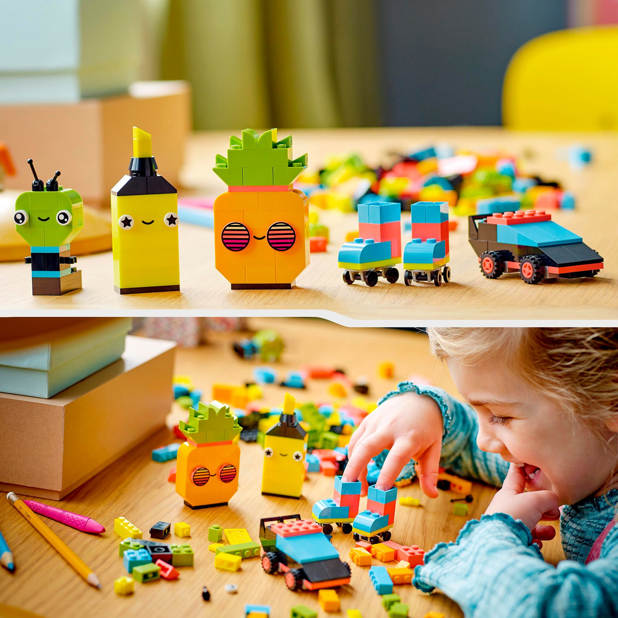 LEGO Konstruktionsspielzeug Classic Neon Kreativ-Bauset